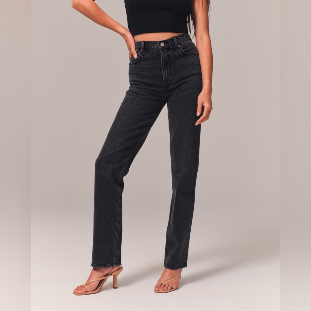 Abercrombie & Fitch Black Straight Leg Jeans